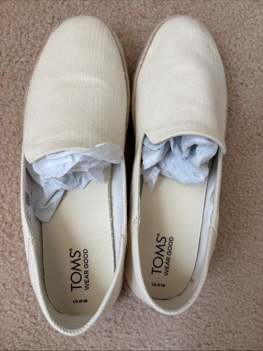 Toms Slip-On Canvas Shoes in Natural Ivory